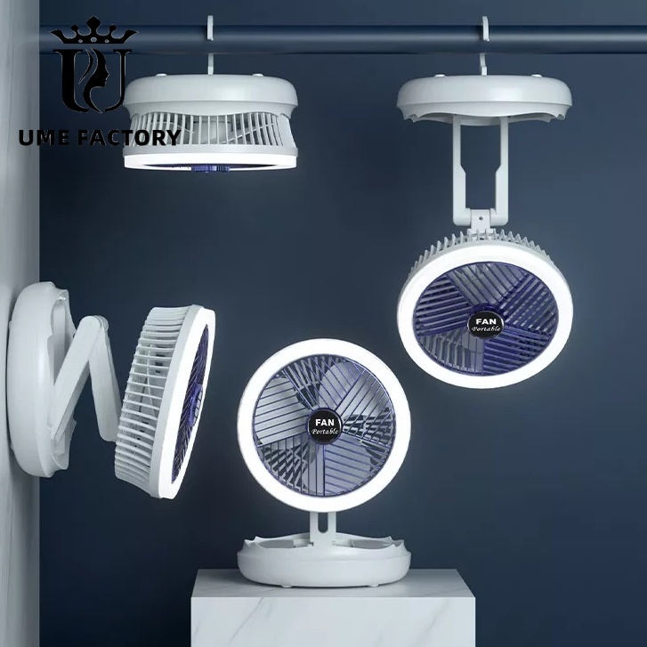 Ventilador De Mesa Recarregável 4 Em 1 Portátil De 1500mAh Telescópico Dobrável 4 Velocidades Mini