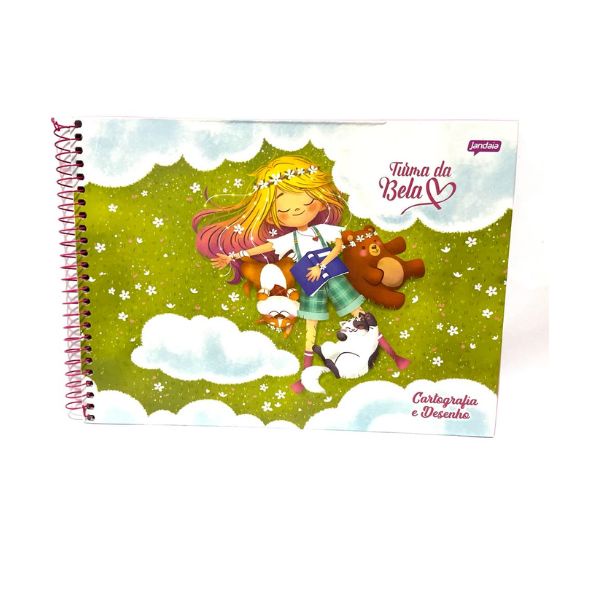 Caderno de Desenho Capa Dura Espiral Com 80 Folhas Menina | Shopee Brasil
