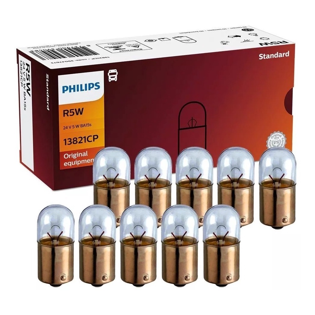 KIT 10 Lâmpadas Philips Caminhão R5w 24v Ba15s Tipo 67 Lanterna ...