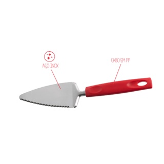 Pá Para Torta Brinox Asti 25 cm Vermelho