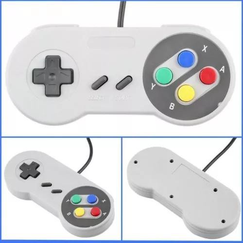 Pacote com 2 controles USB para Super Nintendo, Joypad para jogos retrô  Famicom SNES para Windows, PC, Mac, Linux, Android Raspberry Pi  (multicolorido) : : Games e Consoles
