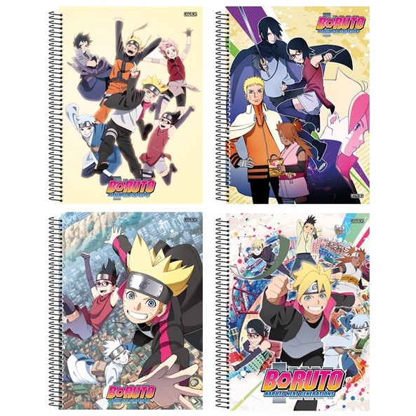 Caderno Universitário 1 Matéria Capa Dura Boruto 80 Folhas