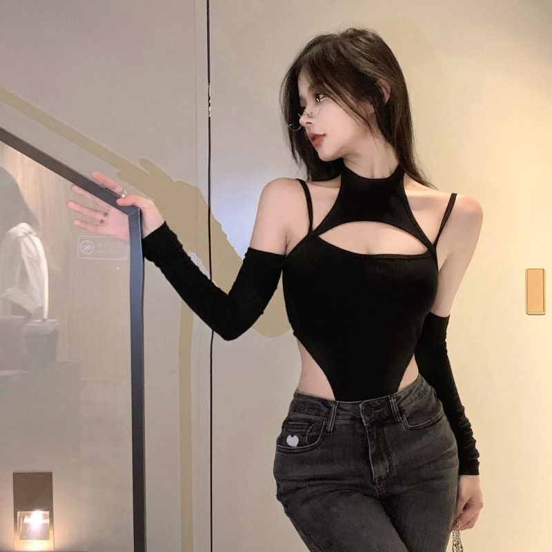 Y2K Camisola Sexy Camisole Women's Backless Hollow Out Fatos Irregulares Top Summer New Fashion Camisa De Cor Sólida Macacão De Corpo