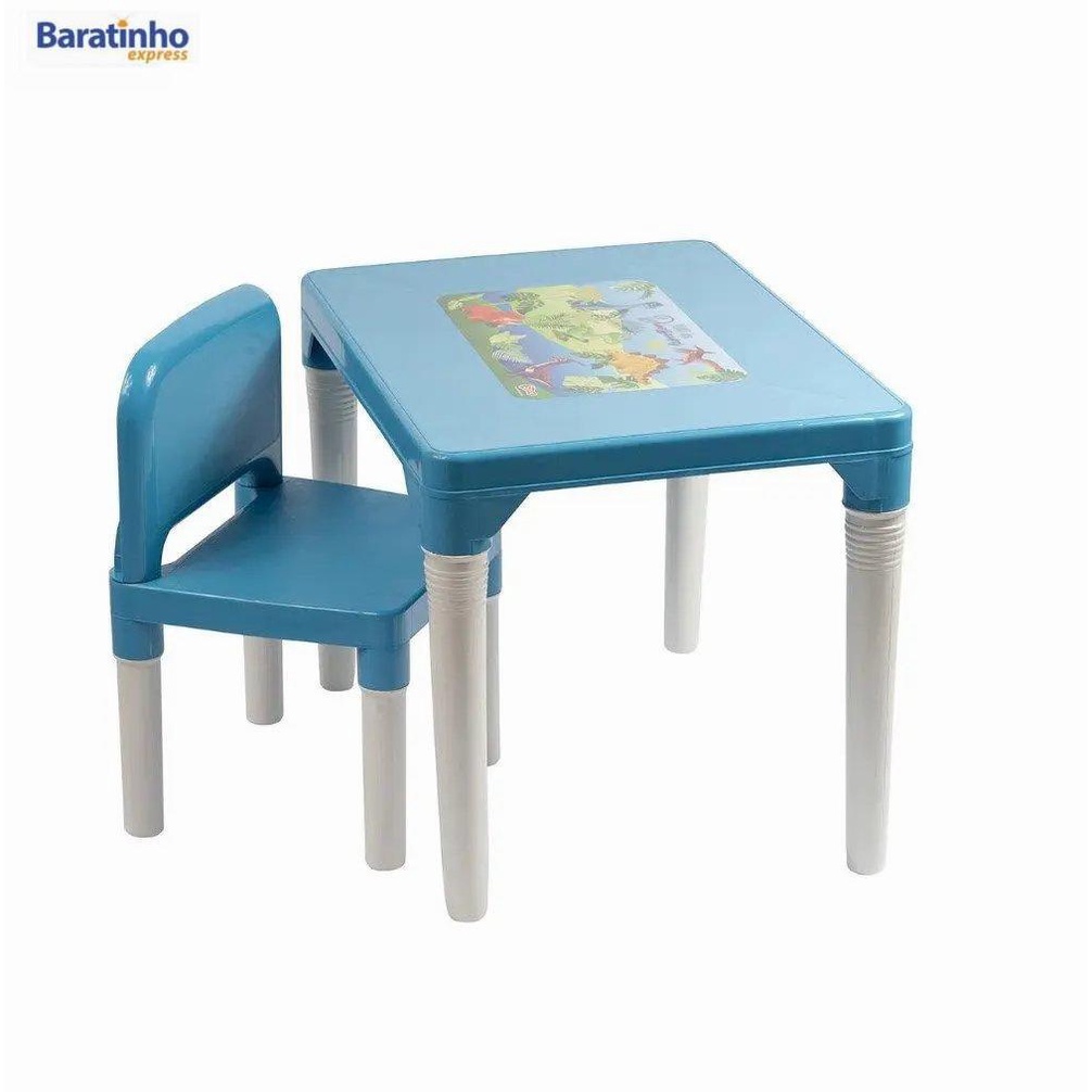 Mesinha Com Cadeira Infantil Dinossauros Azul Styll Baby | Shopee Brasil