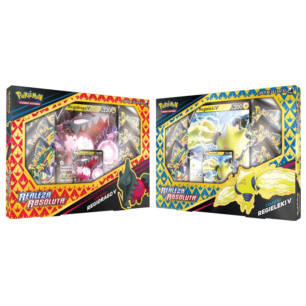 Jogo de Cartas Pokemon Box V Estampas Ilustradas 38 Cartas