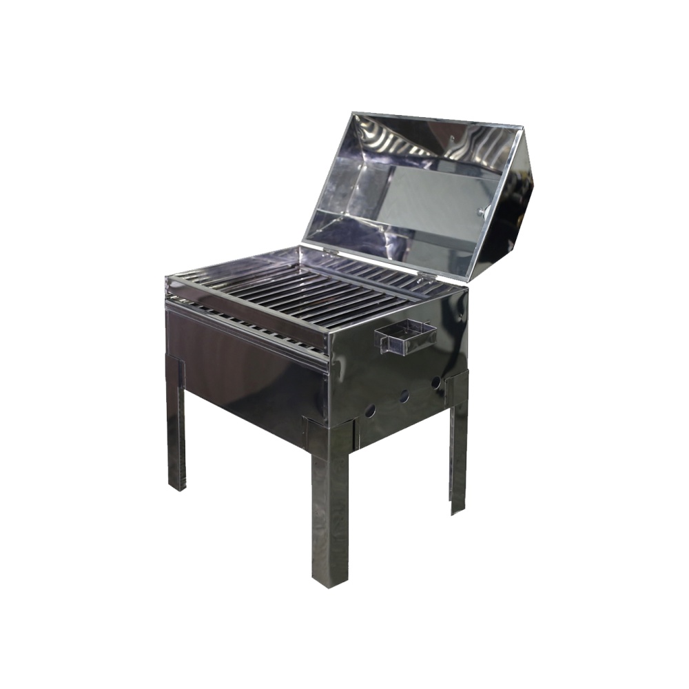 Mini Churrasqueira Inox com Tampa