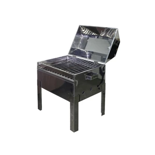 Mini Churrasqueira Inox com Tampa