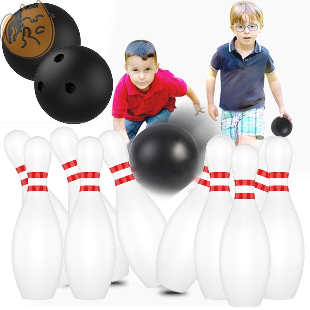 Jogo de boliche infantil, superfície lisa, de plástico, conjunto de boliche  infantil, 6 pinos e 2 bolas para educação