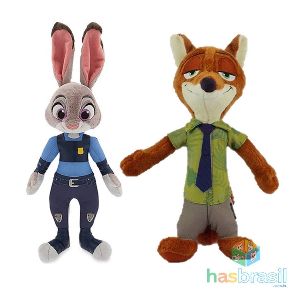 Kit Parceiros Detetive Zootopia Coelha Judy e Raposa Wilde de Pelucia ...