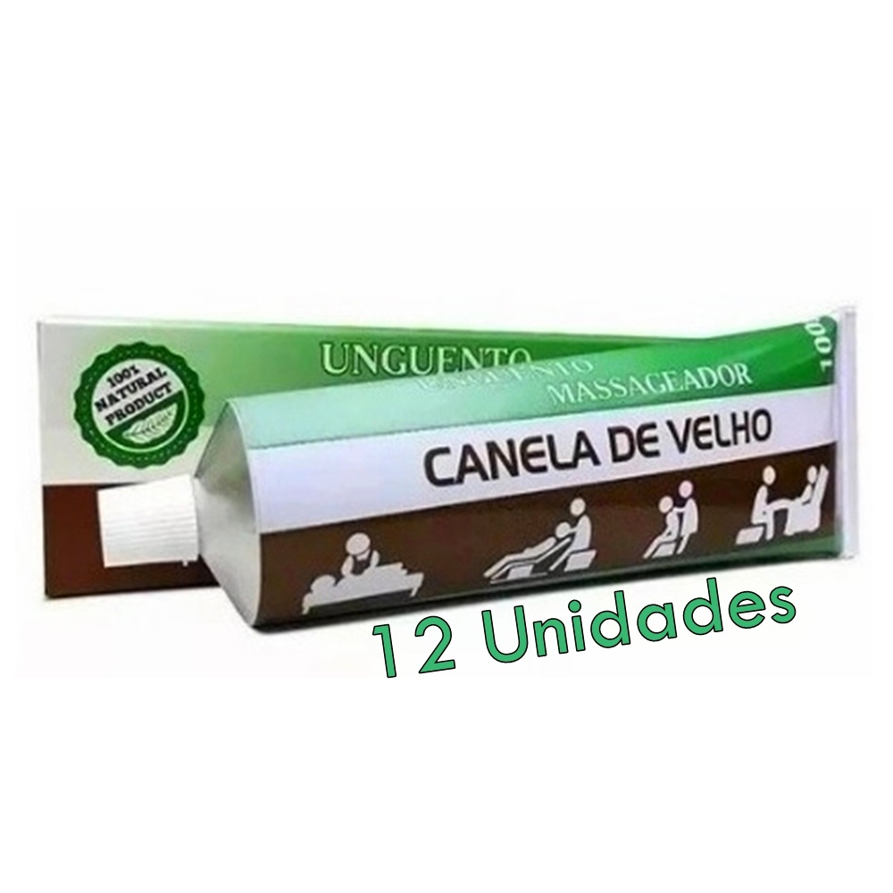 Gel Massagem Unguento Dor Muscular Forte Extrato Canela 12 Unidades