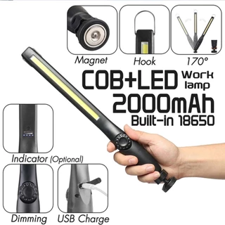 Luz Led Cob USB Recarregável De Emergência Lanterna Ímã Lâmpada De Acampamento Regulável Lanterna Do Trabalho Carro 360 ° Led Portátil Inspeção Para O Automóvel