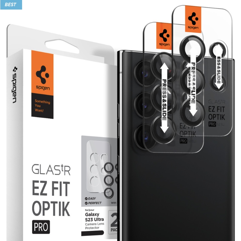 Spigen-Glas tR EZ Fit Optik Pro Filme De Câmera 2pcs Conjunto Para Galaxy Série s23/Vidro De Proteção Da Mais ultra s23 + Temperado