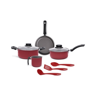 Jogo De Panelas Brinox Ruby Antiaderente 7 Peças Vermelho