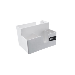 Porta Guardanapos E Sachês Coza Casual 14,1 x 10,6 x 9,4 cm Branco