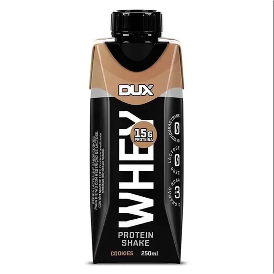 Whey Protein Shake Sabor Cookies Dux Nutrition Contendo 250ml