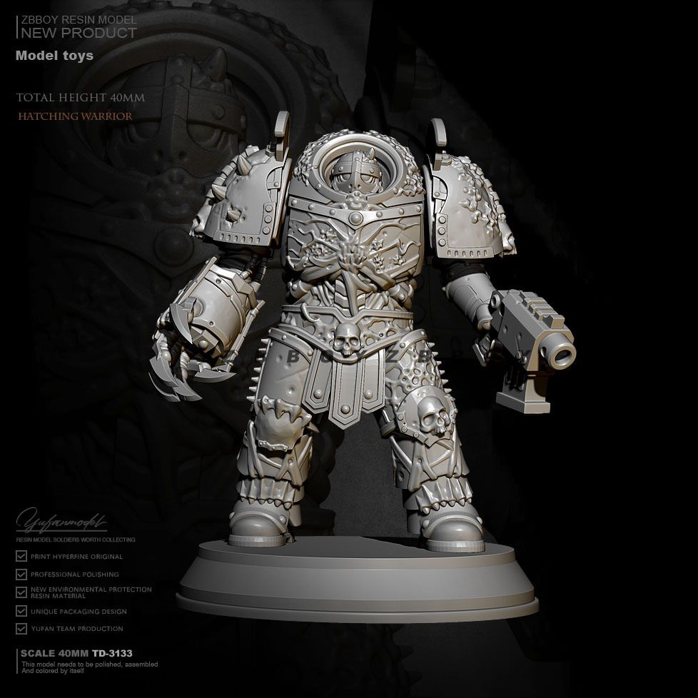 Base Per Eroe Warhammer 40K – 40mm+80mm Dipinte – Legione Dei Dannati - Foto 2