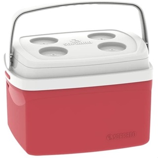 Caixa Termica Cooler 12L Vermelha 12 Latas alça Porta Copos Soprano