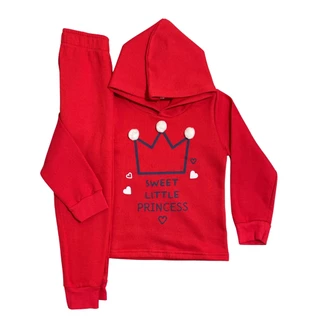 Conjunto moletom Infantil feminino com capuz 4-6-8