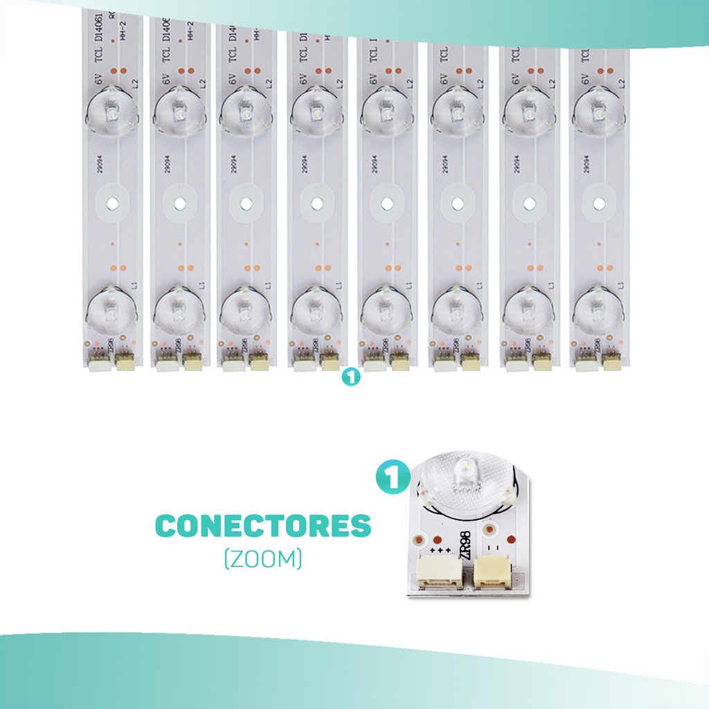 Kit 8 Barras De Led Tv Toshiba Dl4061(a)f Dl4061 100% Nova