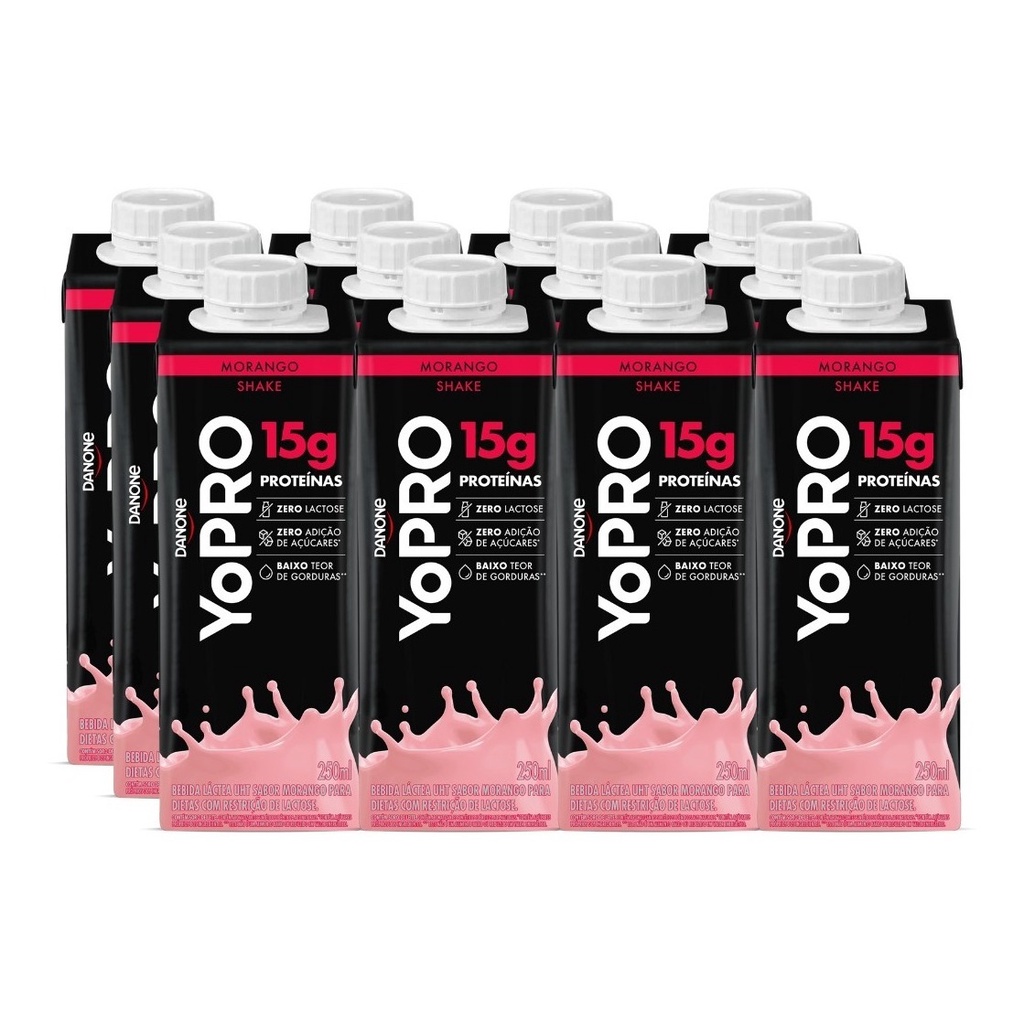 Yopro Danone Morango 15g Proteina - 12 Unidades | Shopee Brasil