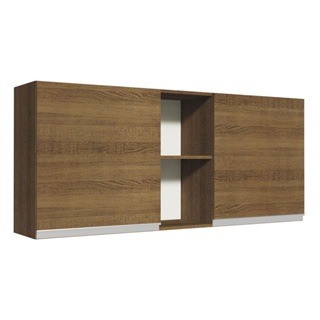 Armário Aéreo Madesa Glamy 150 cm 2 Portas e 2 Nichos - Rustic