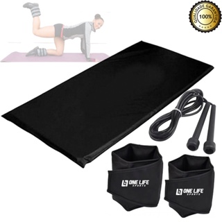 Kit Funcional em Casa : Caneleira 5 Kg (par) + Colchonete + Corda