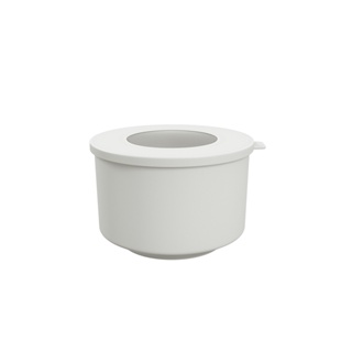 Pote Coza Hoop 1 Litro Branco, destaque para o visor na tampa, que permite a visualização dos alimentos em seu interior.