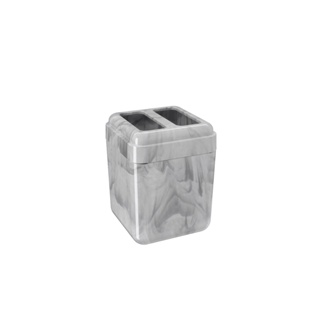 Porta Escova De Dente Coza Cube 8,5 x 8,5 x 10,5 cm Marmore Branco