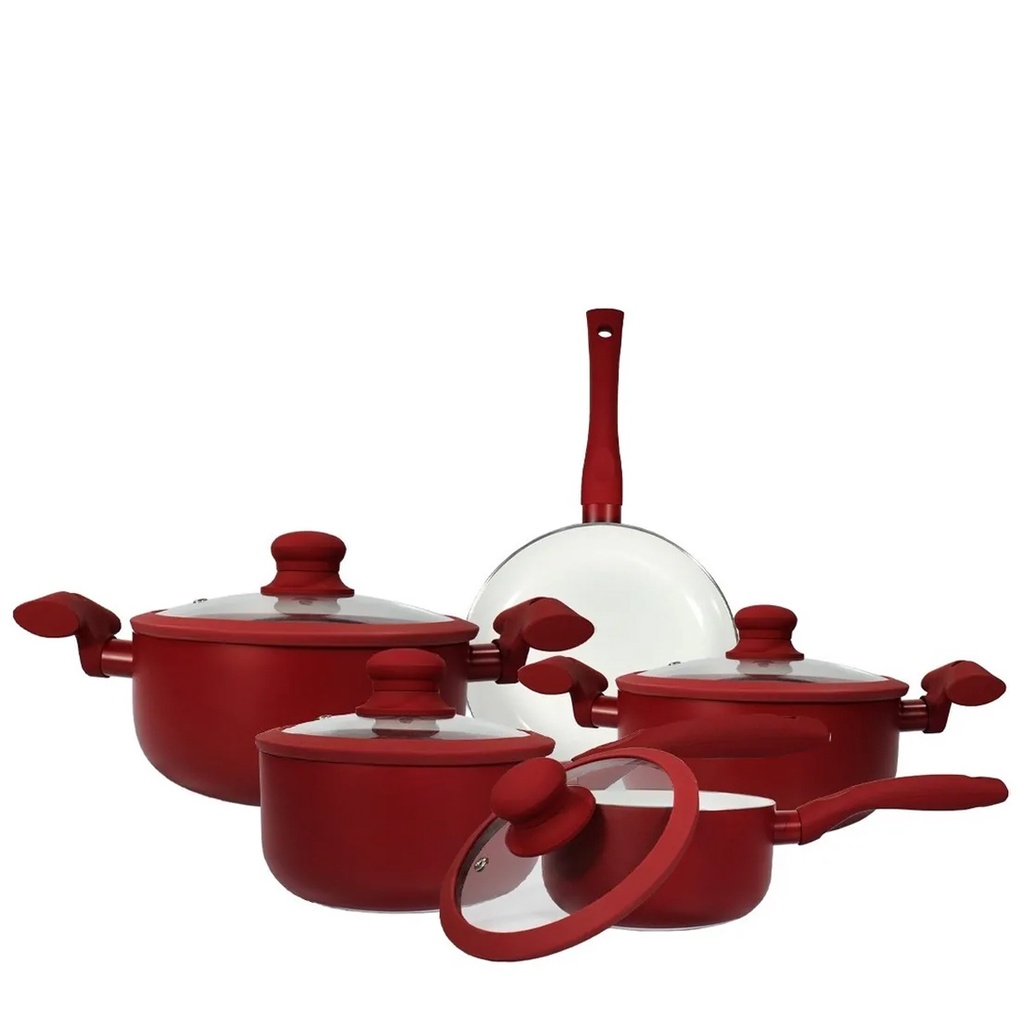 JOGO DE PANELAS LE COOK PREMIER RED 4 PCS - 1,7L / 2L / 2,6L / 4,5L