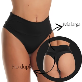 1 Calcinha Modeladora Cós Alto Fio Duplo Kit Lingerie