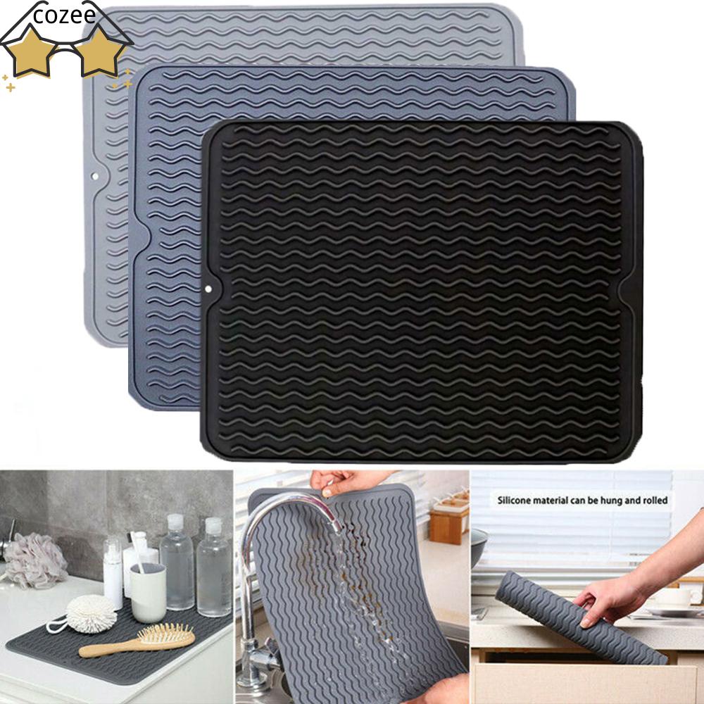 COZEE Tapete De Secagem De Silicone Dobrável Resistente Ao Calor Placemat De Isolamento Térmico Almofada De Drenagem De Onda Antiderrapante Prato De Cozinha H