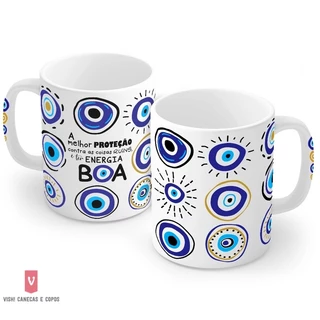 Caneca de porcelana OLHO GREGO I A melhor proteção I 320ml