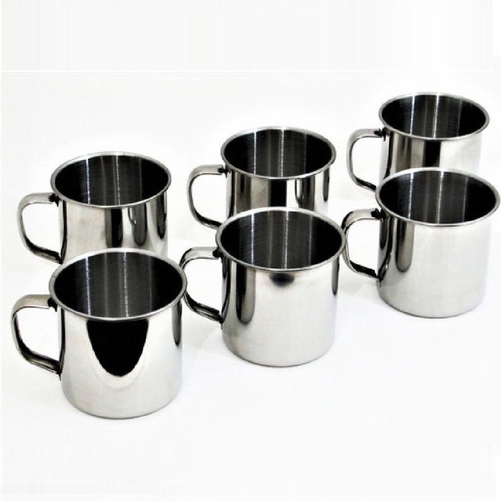 Kit 6 Canecas Aço Inox 100ml Metal para Café Chá