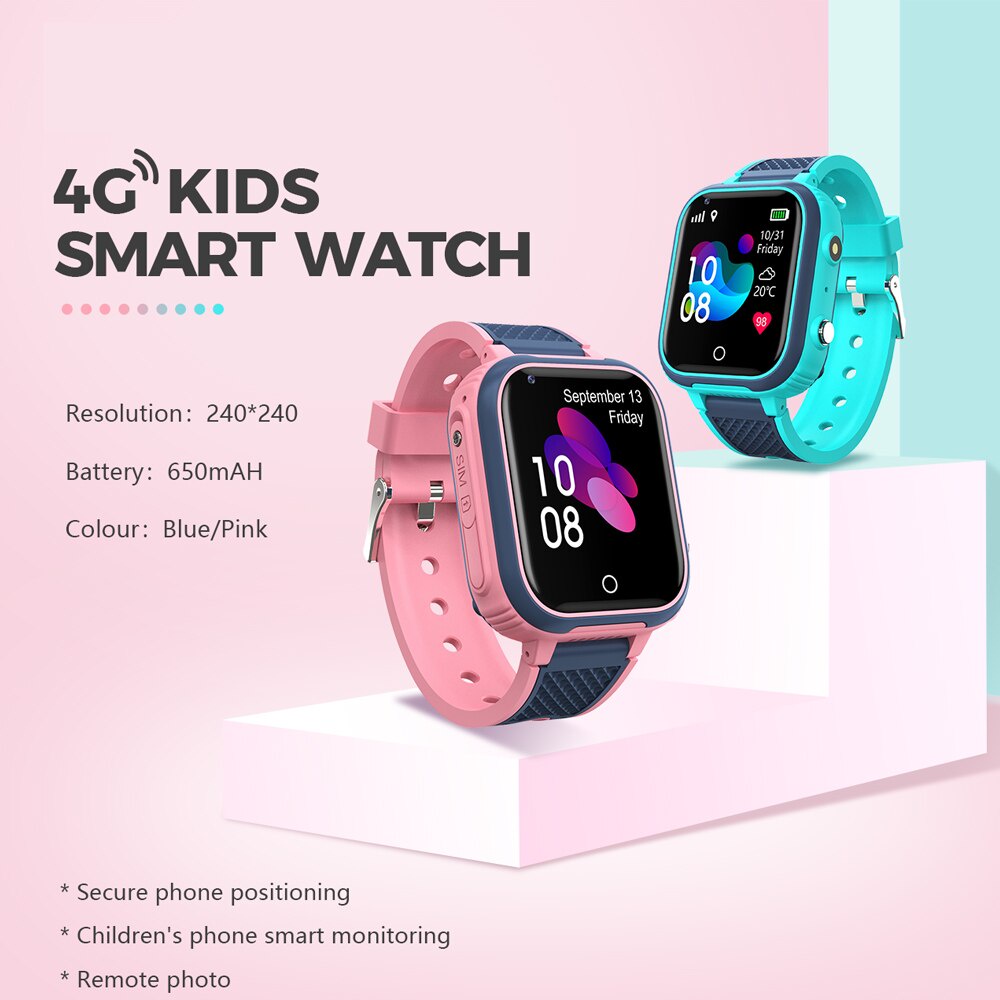 Romacci 1.44 '' Kids Smart Watch LBS Tracker SOS Call Chamada bidirecional  Voice Chat Configuração da zona de segurança IP67 à prova d'água Telefone  infantil Relógio Smartwatch para meninos e meninas