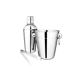 Kit Bar Brinox Cali Com Balde 1,3 Litros, Coqueteleira E Pegador 3 Peças Aço Inox