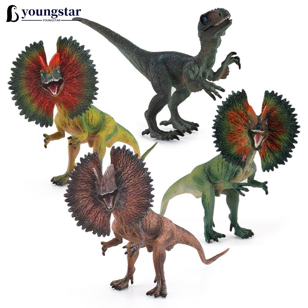 YOUNGSTAR Dinossauro Jurássico Simulação Ação Figura Dino Modelo Brinquedos Dilophosaurus Dinossauros Lifelike Ornamentos J8W6