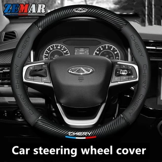 Capa Do Volante Carro Chery Para 38CM Tiggo 4 8 7 5x Face QQ Eastar Carbon Brazing 3D Logotipo De Impressão