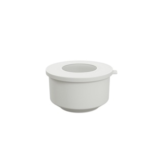 Pote Coza Hoop 500 ml Branco, destaque para o visor na tampa, que permite a visualização dos alimentos em seu interior.
