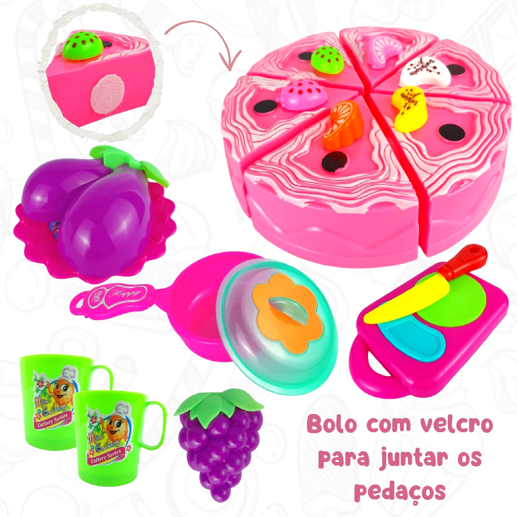 Brinquedo Kit Confeiteira CupCakes Sorvetinho e Bolo Infantil Menina Magic  Toys - Rosa