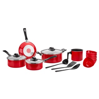 Jogo De Panelas Brinox Garlic Antiaderente 14 Peças Vermelho
