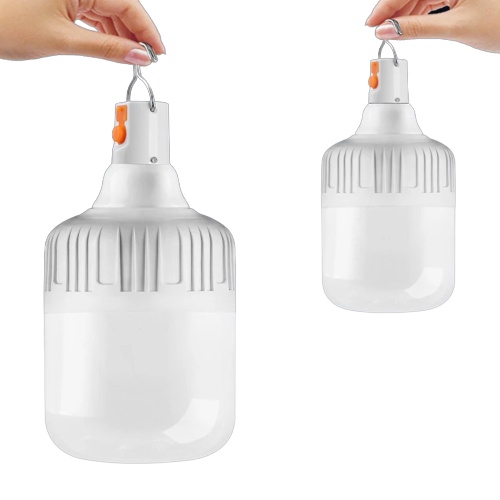 2 Luminarias De Emergencia Branca Recarregavel Led 80w