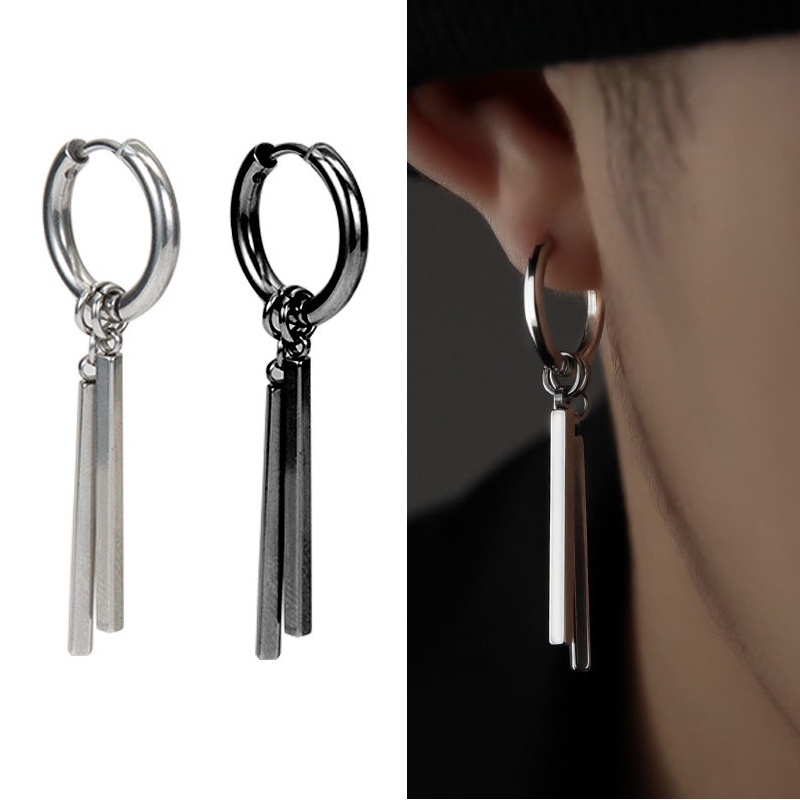 1pcs Clip De Aço Inoxidável Sobre Brincos Para Mulheres E Homens Moda Sem Furo As Orelhas De Tassel Trendy Estilo Simples Coreanos