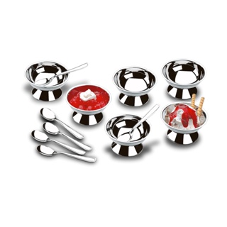 Conjunto Para Sorvete E Sobremesa Brinox Jornata 12 Peças Aço Inox