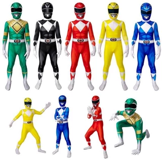 POWER RANGER Fantasia Infantil Meninos Macacão Máscara Cosplay