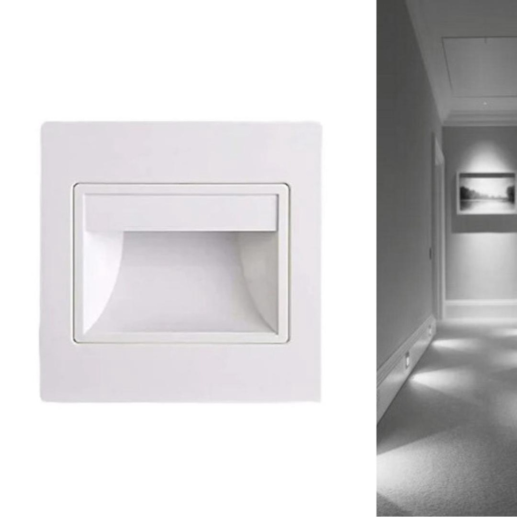 Balizador LED 1.5W Embutir 9.5x9.5cm IP20 Branco 6000K Bivolt