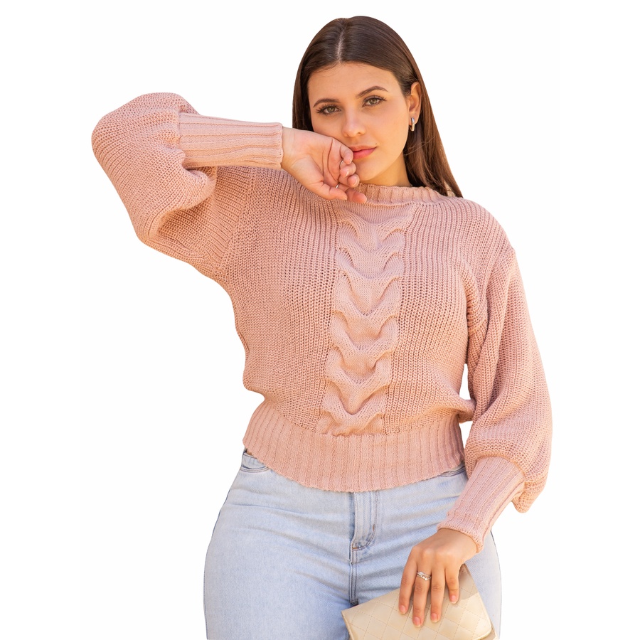 Moda Outono Inverno Lançamento Blusa Trico Malha Lã Frio Agasalho