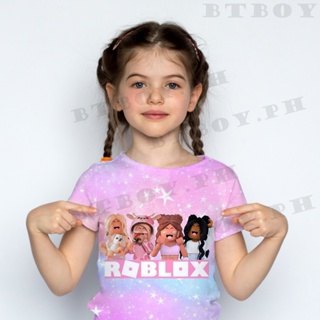 YAYA * T-Shirt De Jogo Roblox Infantil Roupas De Desenho Animado Meninas  Manga Curta