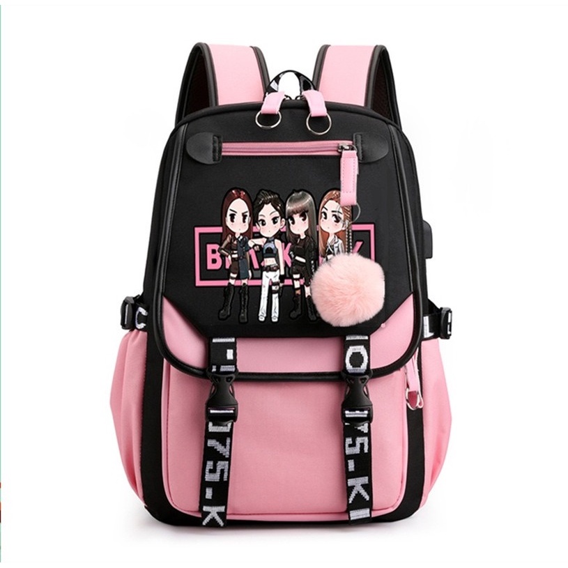 Mochila escolar Mochila de grande capacidade Carregamento USB