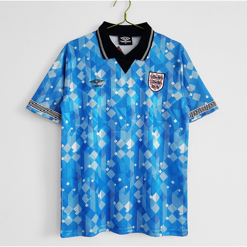 Soccer Jersey Retrô 1990 Inglaterra Segundo Jogo Camisa De Futebol