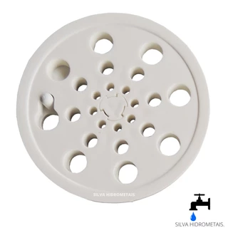 Ralo Tampa Grelha Redondo 10x10 Função Abre Fecha ABS Branco